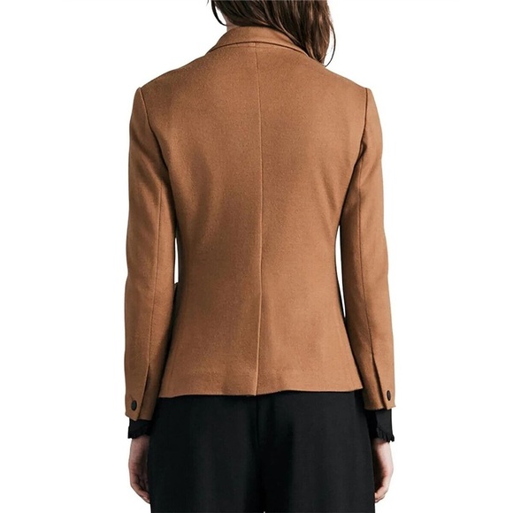 new Rag and Bone Nancy peak lapel blazer jacket in camel natural ponte - Picture 3 of 8